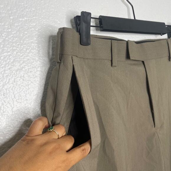 Axist Mens Dress Pants Size 30 Light Brown Slim Workwear Business Pleated - Picture 9 of 15